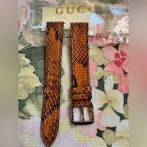 Gucci Tan Snake Pattern Watch Strap